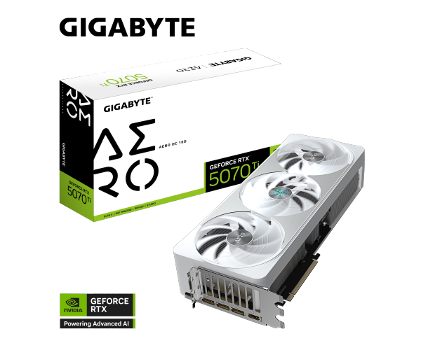 כרטיס מסך GIGABYTE GeForce RTX 5070 Ti AERO OC 16G